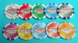 11.5g Welcome to Las Vegas Chip Closeout Sold by the Roll, AGS-LVCC